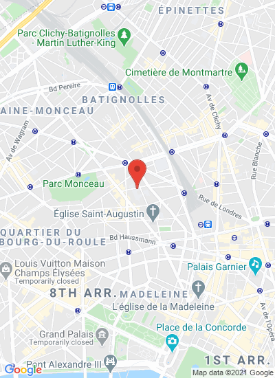 Map showing Paris, France