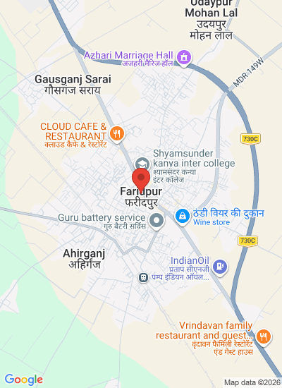 Map showing Bareilly, India