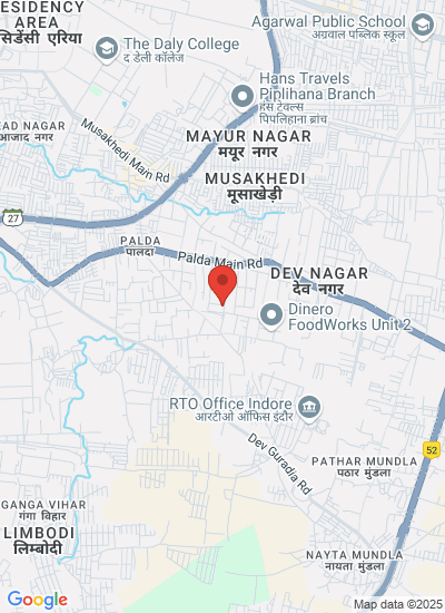 Map showing Indore, India