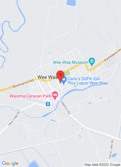 Map showing Wee Waa, Australia