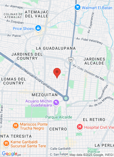 Map showing Guadalajara, Mexico