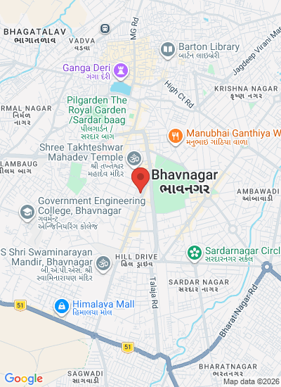 Map showing bhavnagar, India