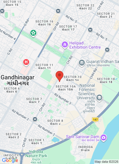Map showing gandhinagar, India