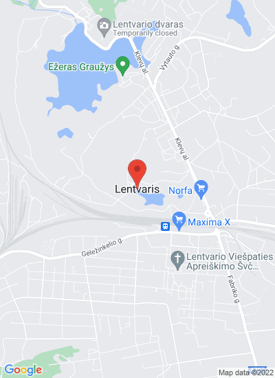 Map showing Lentvaris, Lithuania