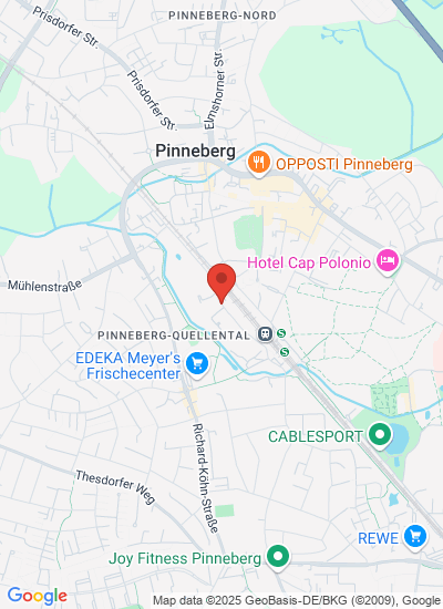 Map showing Pinneberg, Germany