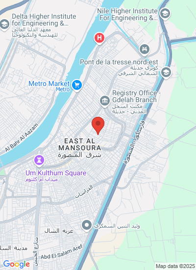 Map showing Mansoura, Egypt