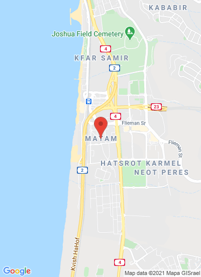 Map showing Matam-Haifa, Israel