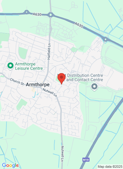 Map showing Doncaster, United Kingdom