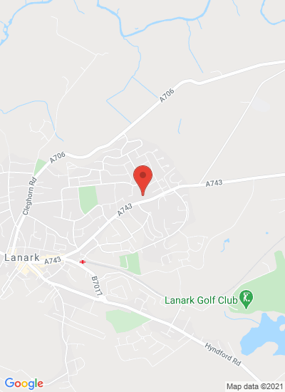 Map showing Lanark, United Kingdom