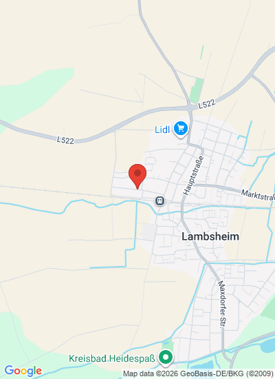 Map showing Lambsheim, Germany