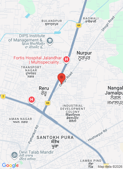 Map showing Jalandhar, India