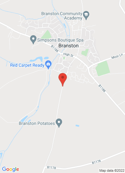 Map showing Branston, Lincoln, Lincolnshire, United Kingdom