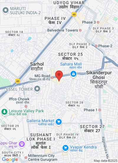 Map showing Gurugram, India