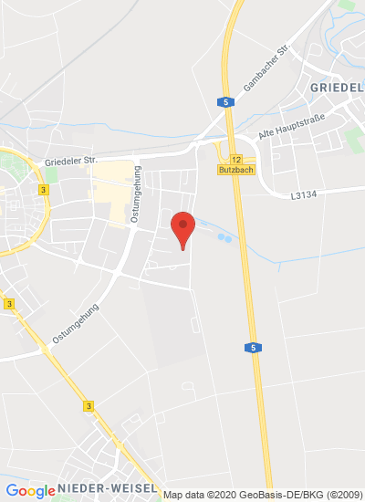 Map showing Butzbach, Germany