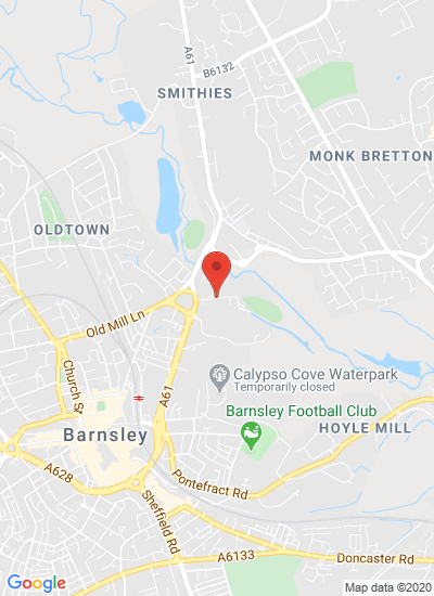 Map showing Barnsley, United Kingdom