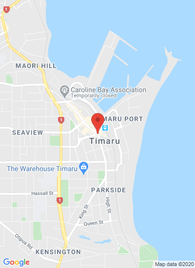 Map showing Timaru, New Zealand