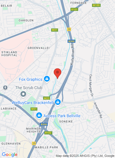 Map showing Bellville, South Africa