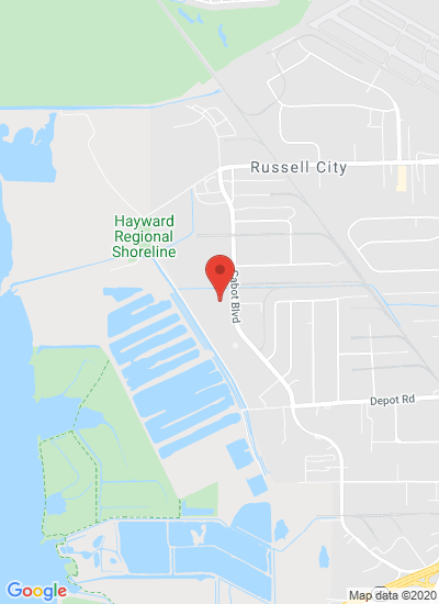 Map showing Hayward, United States