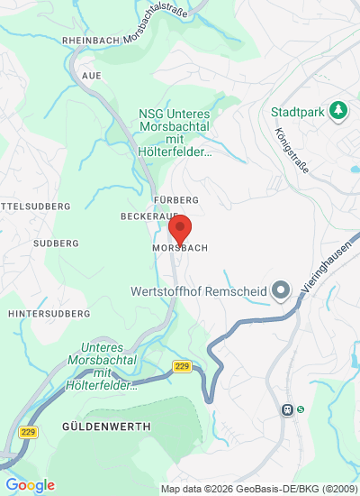 Map showing Remscheid, Germany