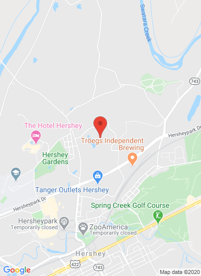 Map showing Hershey, United States