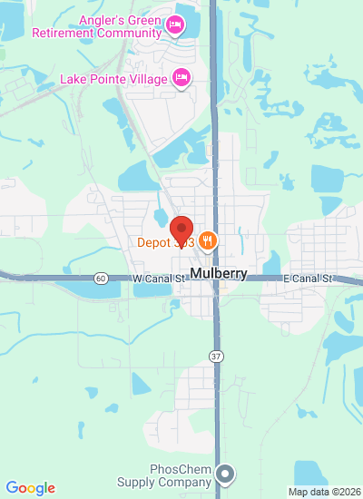 Map showing Mulberry, United States