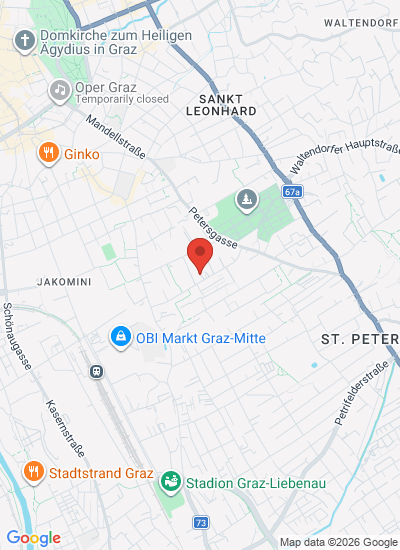 Map showing Graz, Austria
