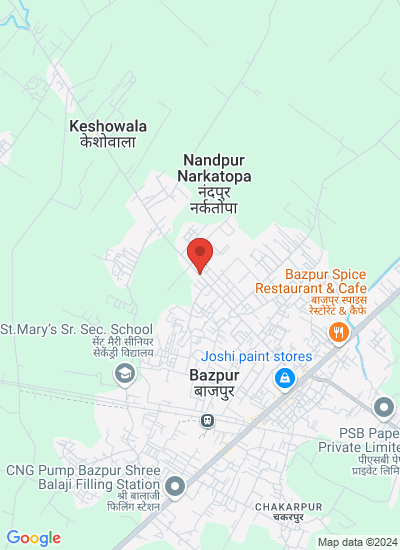 Map showing Kashipur, India