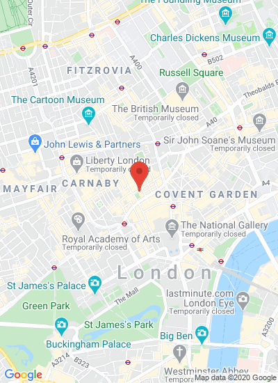 Map showing Soho, United Kingdom