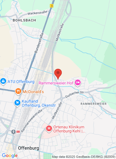 Map showing Offenburg, Germany