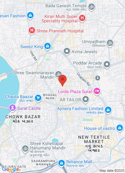 Map showing Surat, India