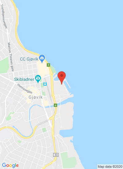 Map showing Gjøvik, Norway