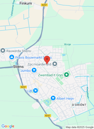 Map showing Stiens, Netherlands