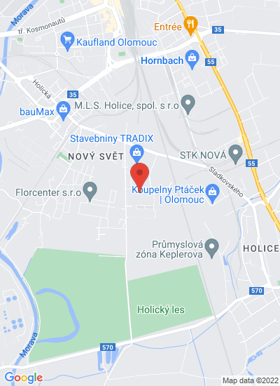 Map showing Olomouc, Czechia