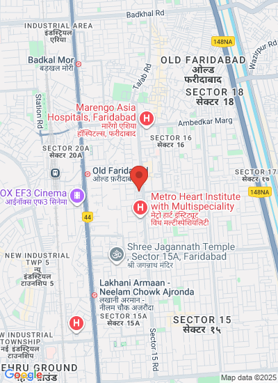 Map showing Faridabad, India