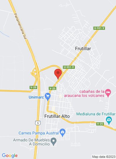 Map showing Frutillar, Chile
