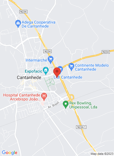 Map showing Cantanhede, Portugal