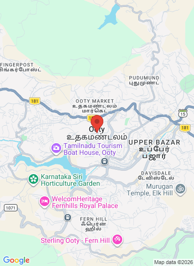 Map showing Ooty, India