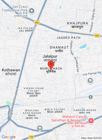 Map showing Patna, India