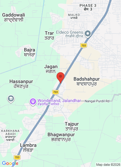 Map showing Jalandhar, India
