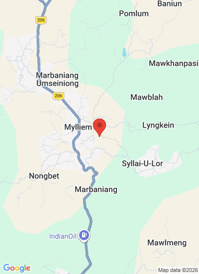 Map showing Shillong, India