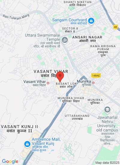 Map showing Priya Market Vasant Vihar, India