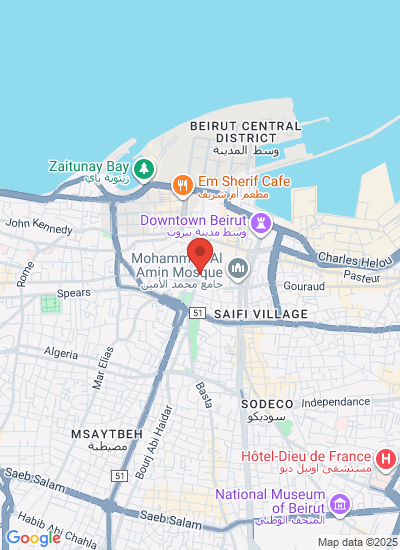Map showing Beirut, Lebanon