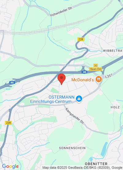 Map showing Haan, Germany