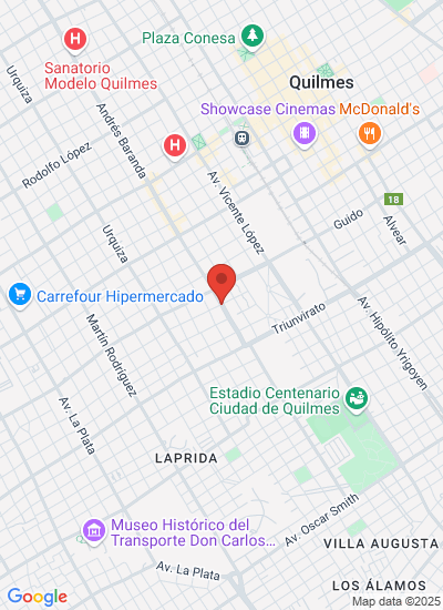 Map showing QUILMES, Argentina
