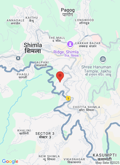 Map showing Shimla, India