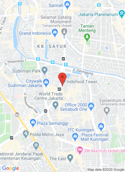 Map showing Jakarta, Indonesia
