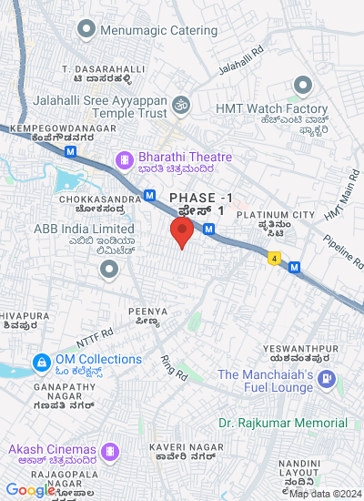 Map showing Bangalore, India