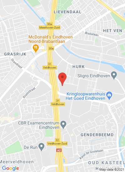 Map showing Eindhoven, Netherlands