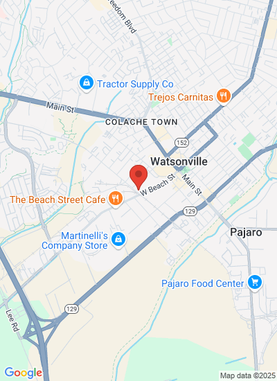 Map showing Watsonville, United States