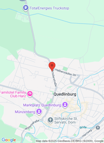 Map showing Quedlinburg, Germany